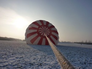 kroonlijn in sneeuw